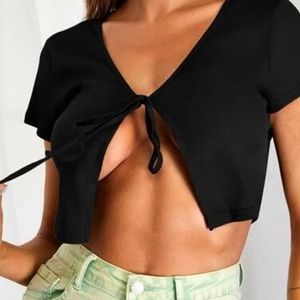 Tie front crop top
